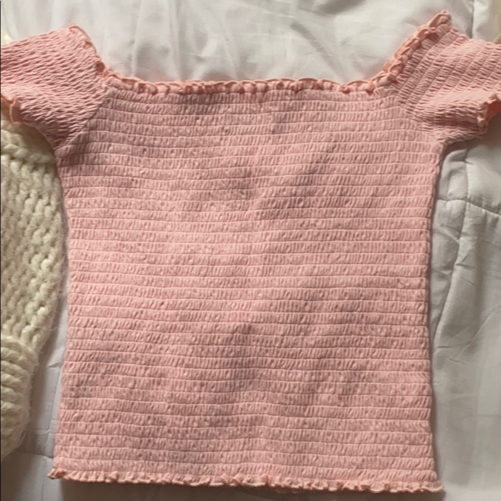 pink off the shoulder type tube top